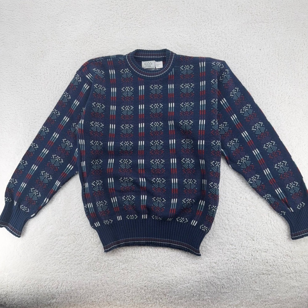 vintage MEN'S STORE SEARS KNIT‎ SWEATER MEDIUM fair isle multicolor geometric